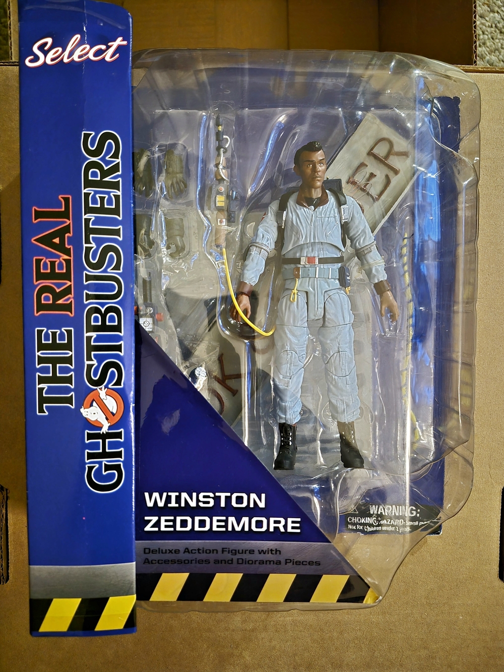 The Real Ghostbusters Winston Zeddemore Action Figure Open package Light Blue
